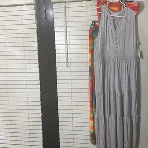 Grey long sleeveless maxi dress 3x never worn